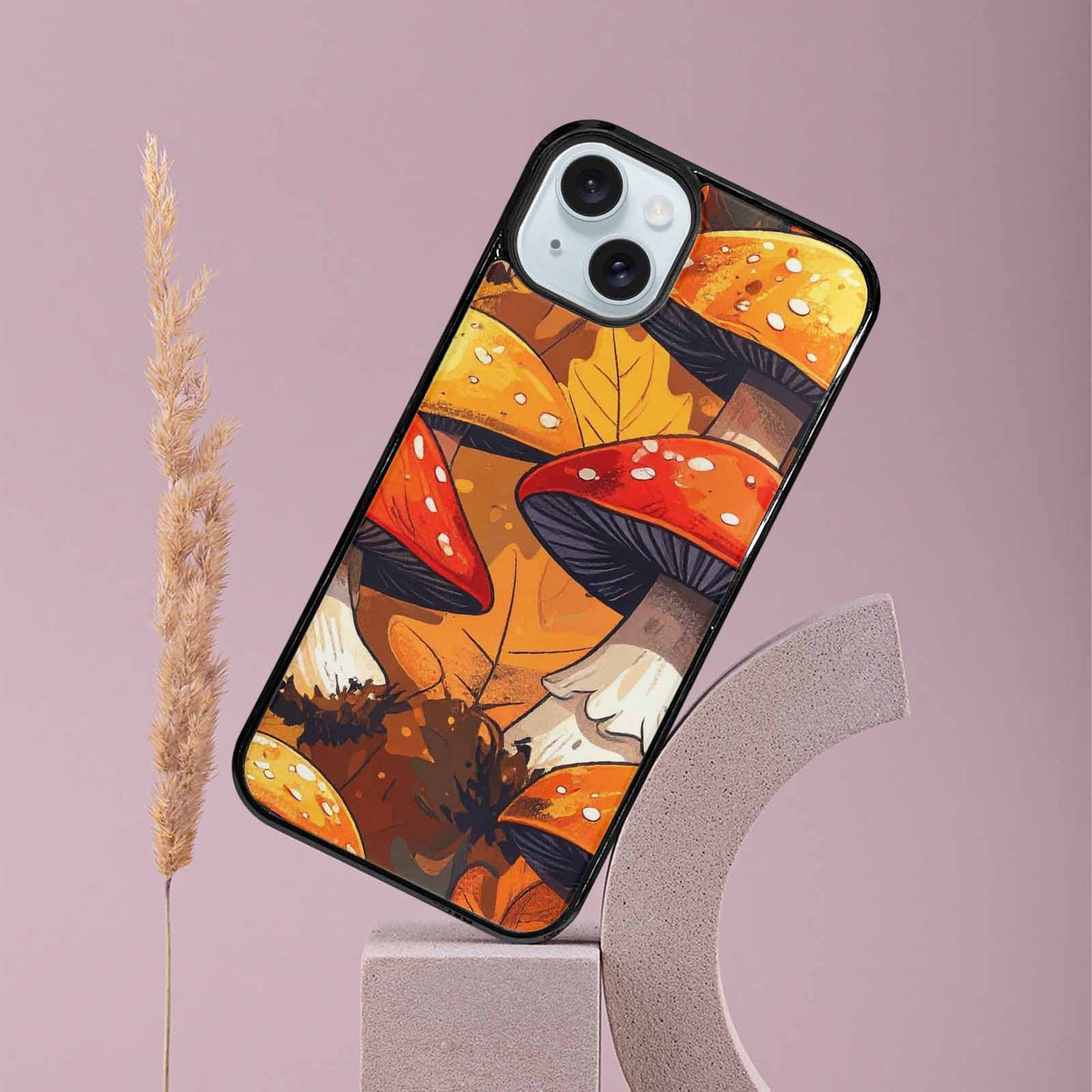 iPhone 15 Plus Case — Bold Autumn Mushroom Bold Autumn Mushroom, Custom Art Phone Cover