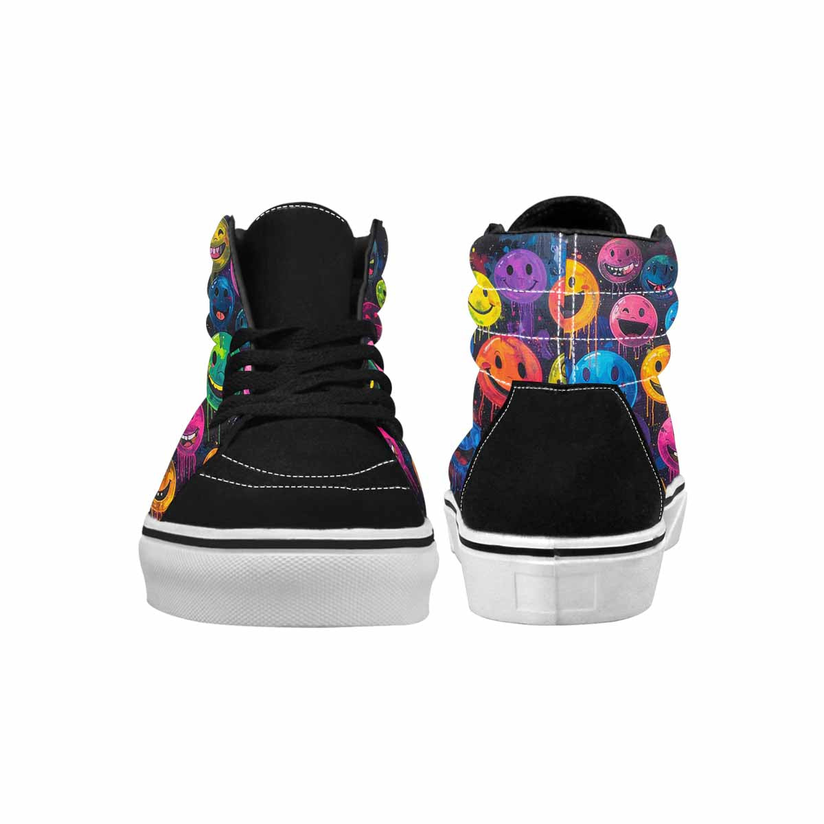 MEN'S Smiley Faces Glow High Top Canvas Dreamcore Shoes