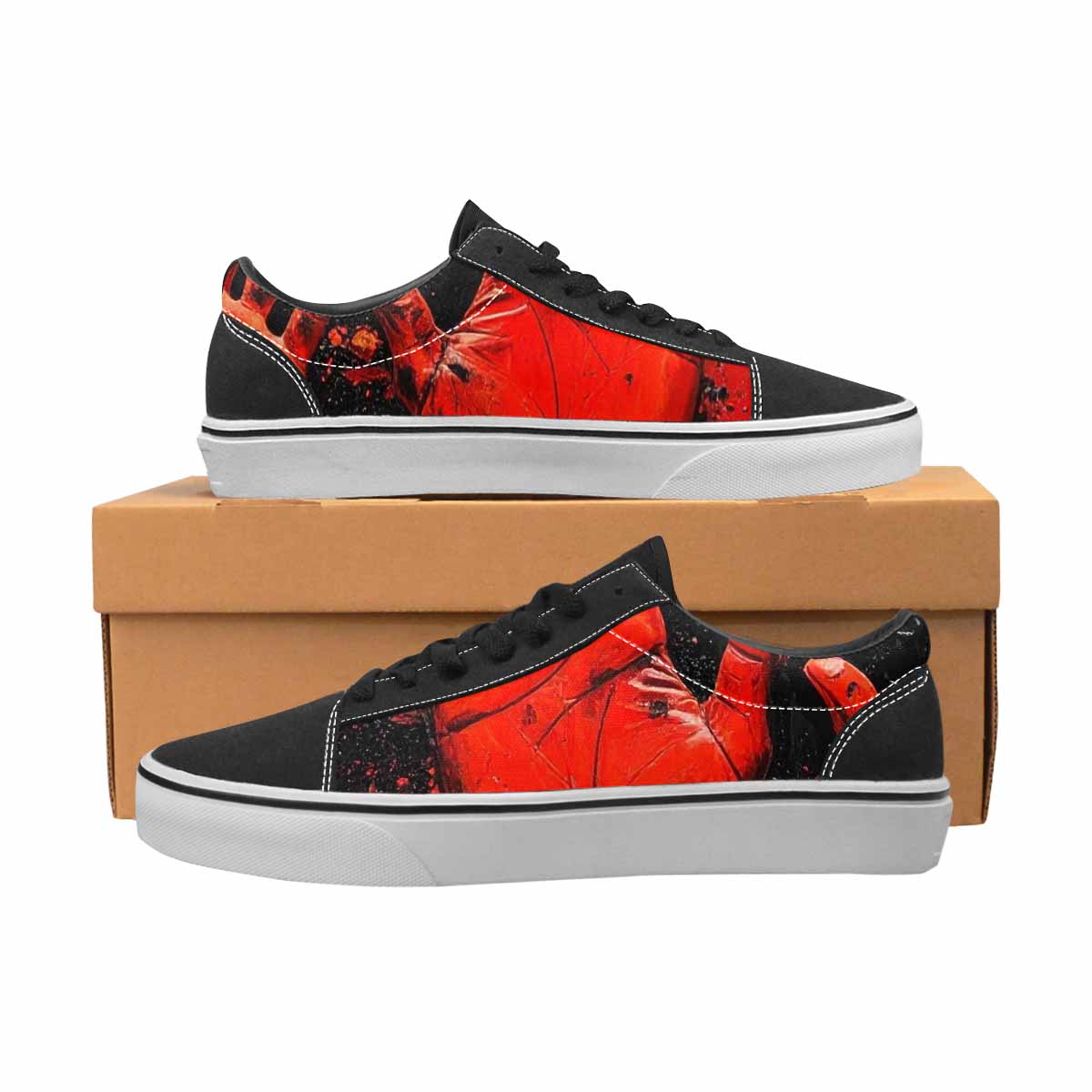 MEN'S Halloween Splatter Handprint Canvas Lace-Up Wallpaper Art Sneakers