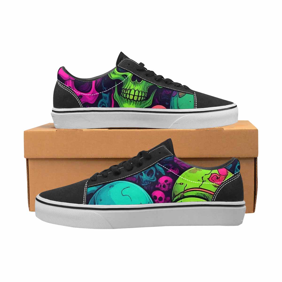 MEN'S Skulls - Neon Canvas Lace-Up Neon Fantasy Sneakers