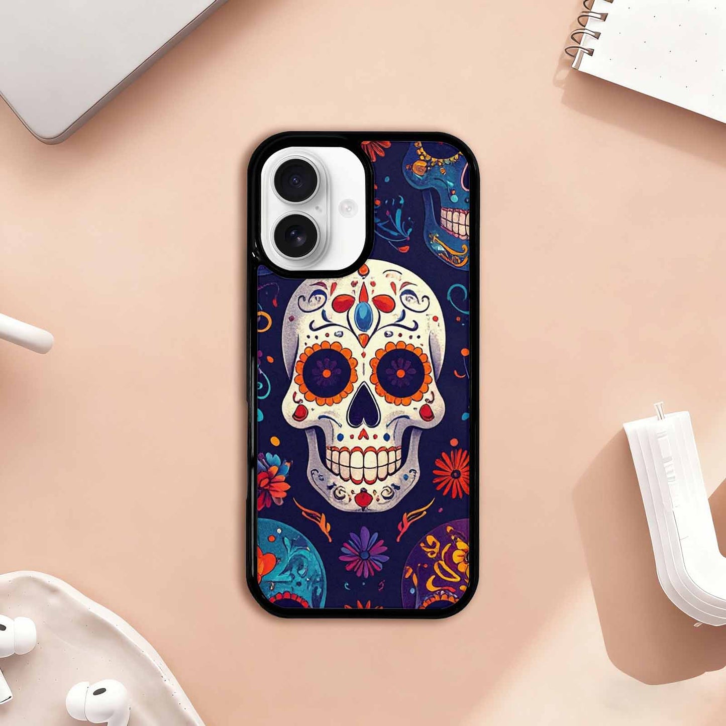 iPhone 17 Case — Day Dead Sugar Skull Gothic Skulls, Custom Printed Phone Case