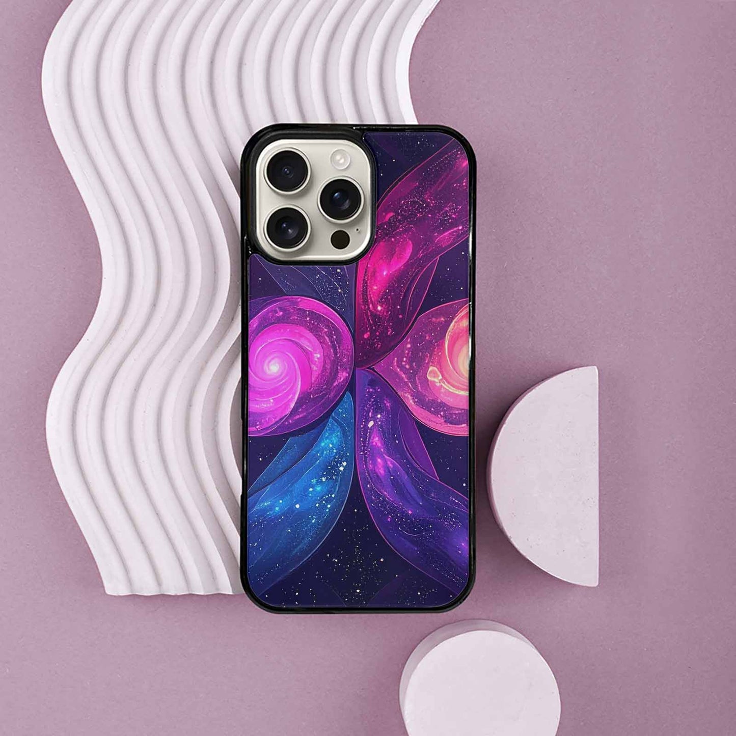iPhone 16 Pro Max Case — Rose Galaxy Art Seamless Pattern Vibrant, Custom Print Case Cover