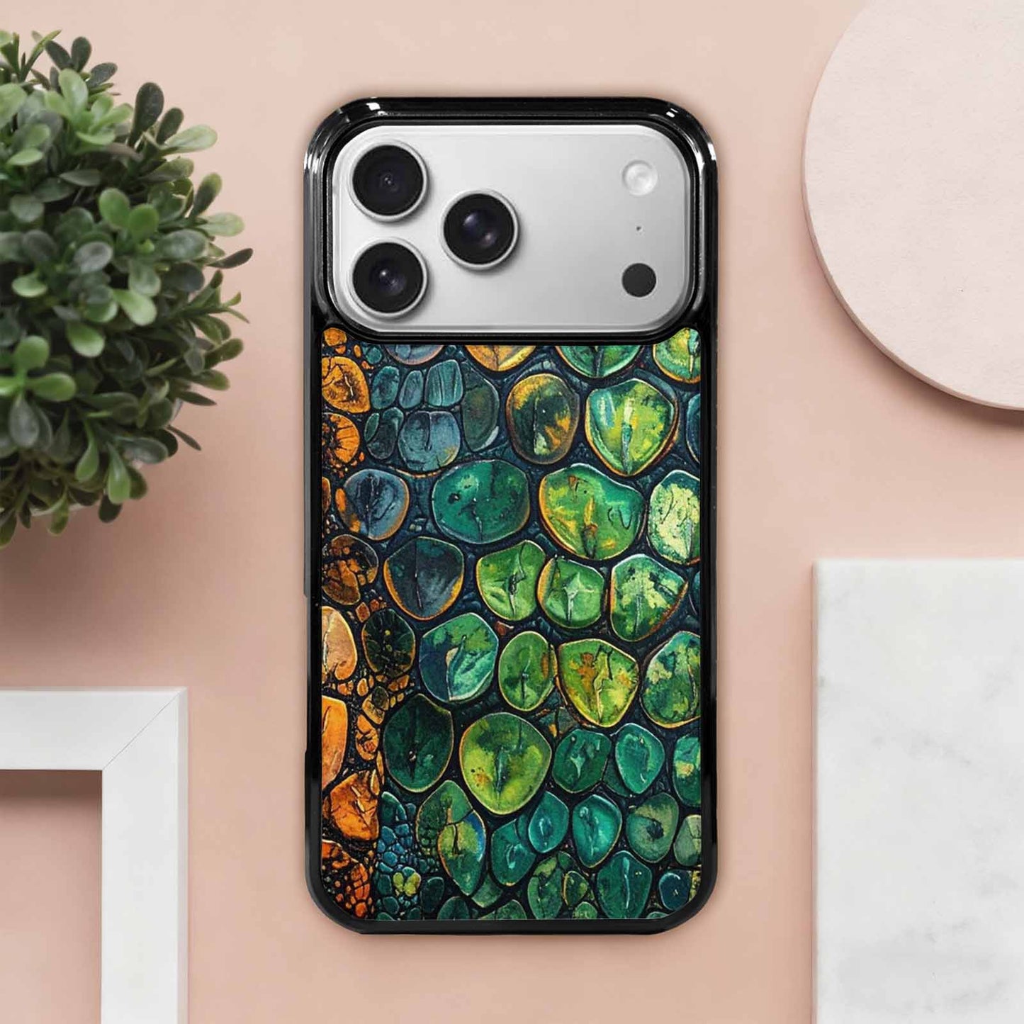 iPhone 17 Pro Max Case — Small Snake Skin Reptile Original Art, Custom Designed Case Cover