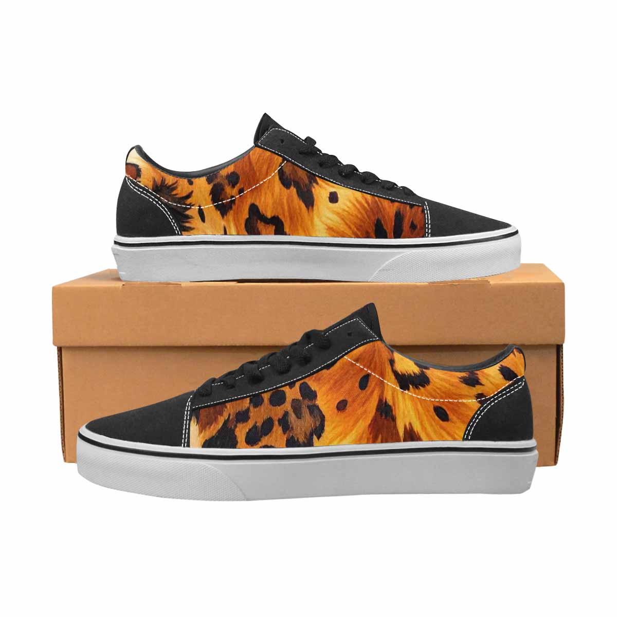 MEN'S Cow Animal Print Canvas Lace-Up Surreal Custom Shoes