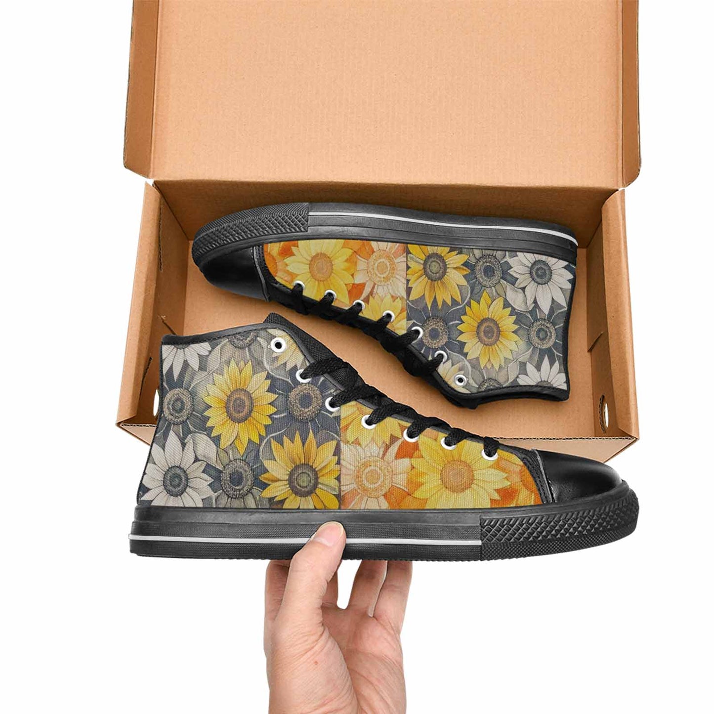 WOMEN'S Blend Melt Them High Top Canvas Wallpaper Art Shoes