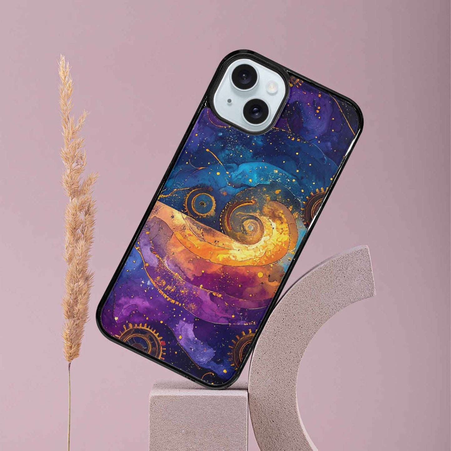 iPhone 15 Plus Case — Steampunk Galaxy, Custom Phone Case