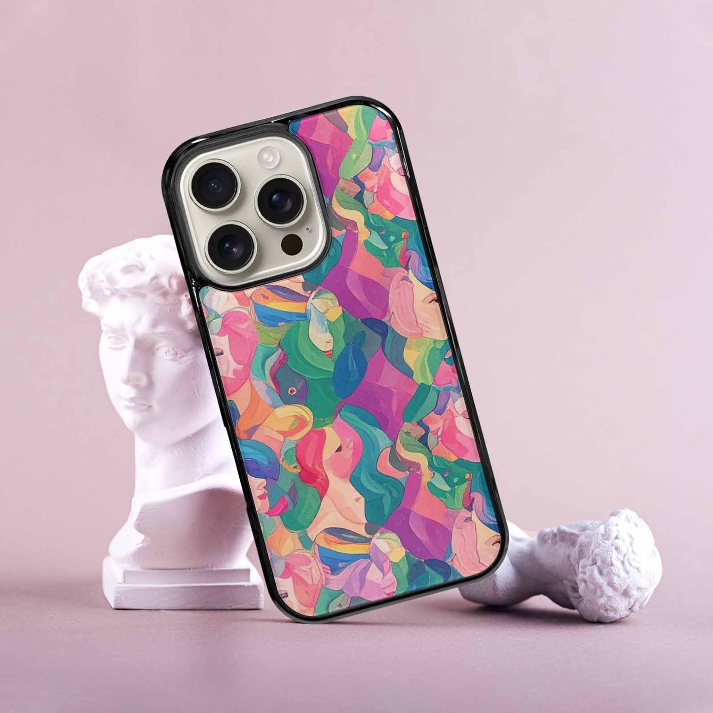 iPhone 16 Pro Case — Polysexual Flag Color Theme Small Rainbow, Custom Phone Case