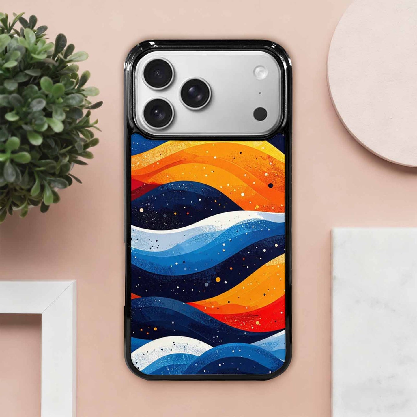 iPhone 17 Pro Max Case — Glossy Winter Wave Cartoon Cute, Unique Phone Case Design