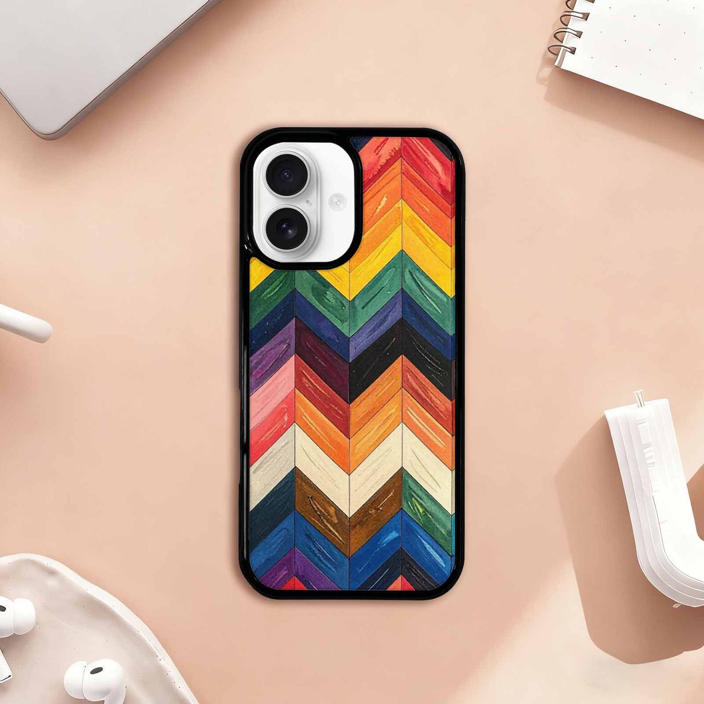 iPhone 17 Case — Progress Pride Flag Color Original Art, Custom Made Phone Cover