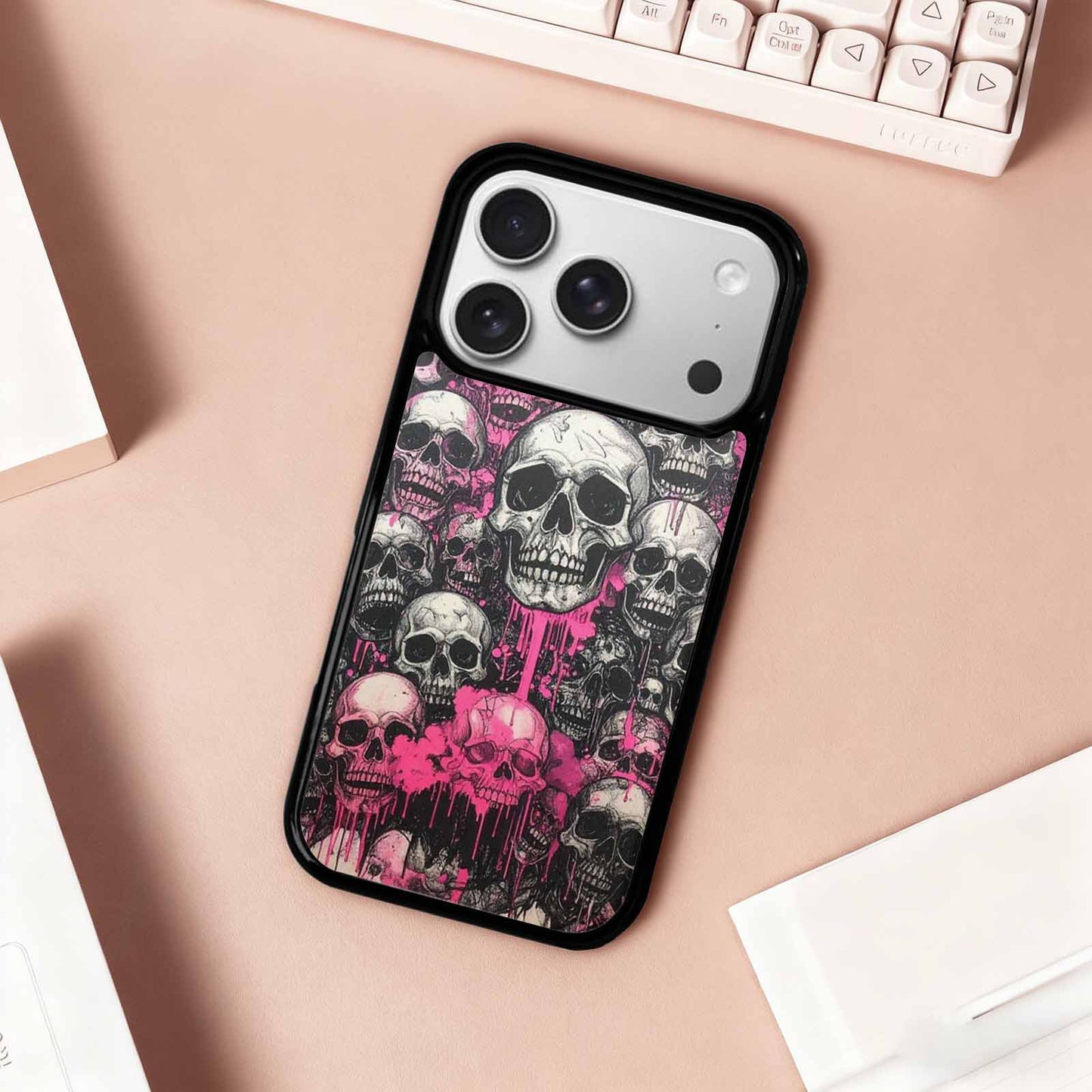 iPhone 17 Pro Case — Black Pink Ink Rainbow From Gothic, Customized Protective Case