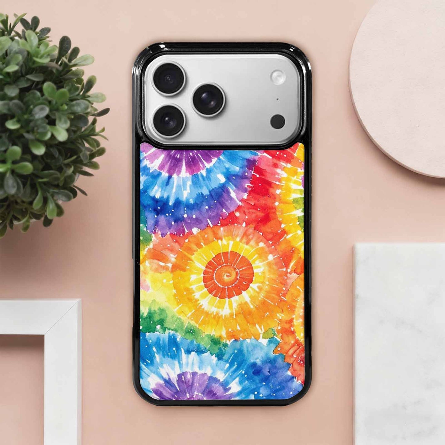 iPhone 17 Pro Max Case — Tie Dye Spiral Rainbow Tie Dye, Personalized Phone Case