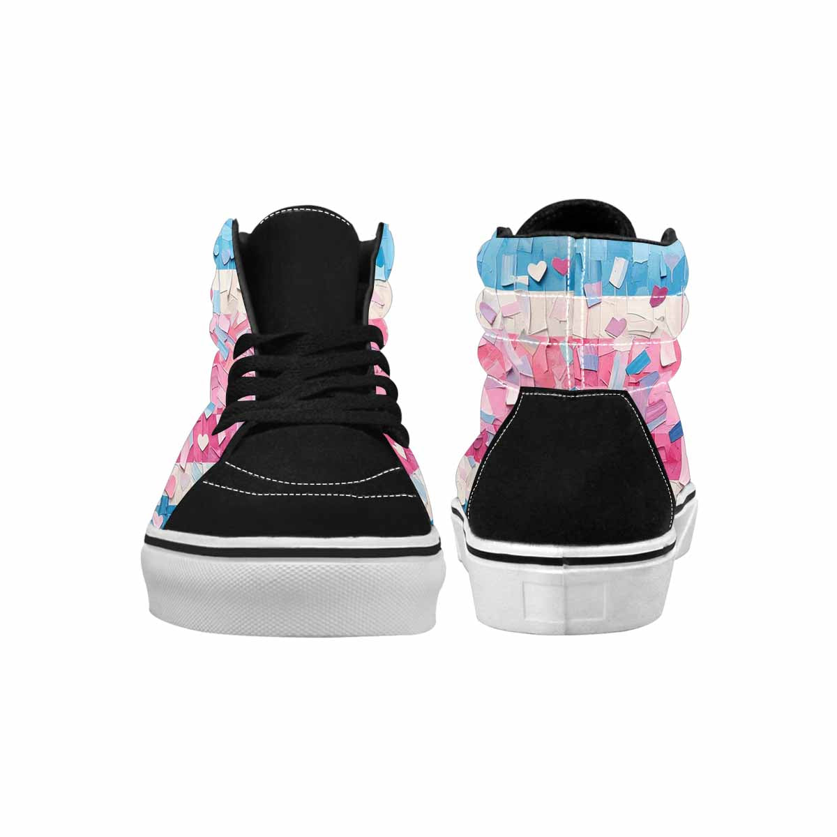 MEN'S Transgender Pride Flag High Top Canvas Kaleidoscope Sneakers