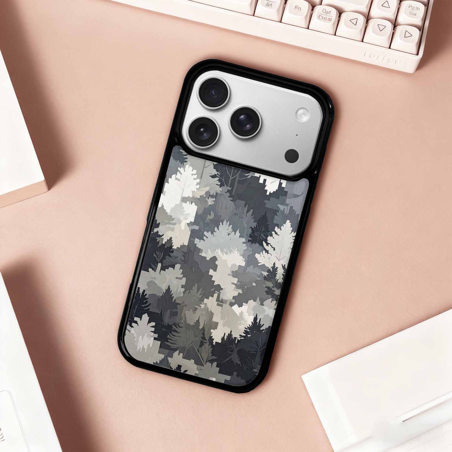 iPhone 17 Pro Case — Small Military Camouflage Blotch Pattern Camo, Original Design Phone Case