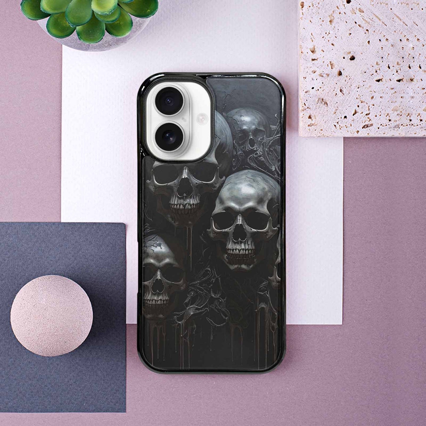 iPhone 16 Case — Grey Dark Black And Grey Tones, Custom Made Phone Cover