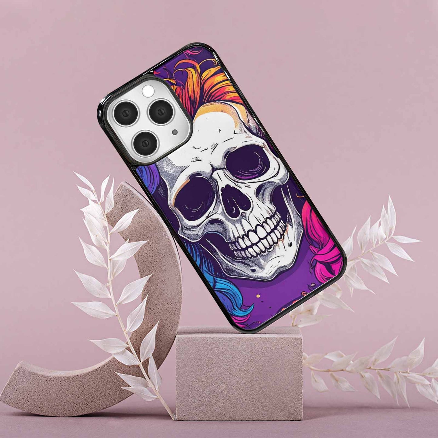 iPhone 15 Pro Max Case — Pride Flag Skulls Seamless Pattern Vibrant, Custom Phone Case