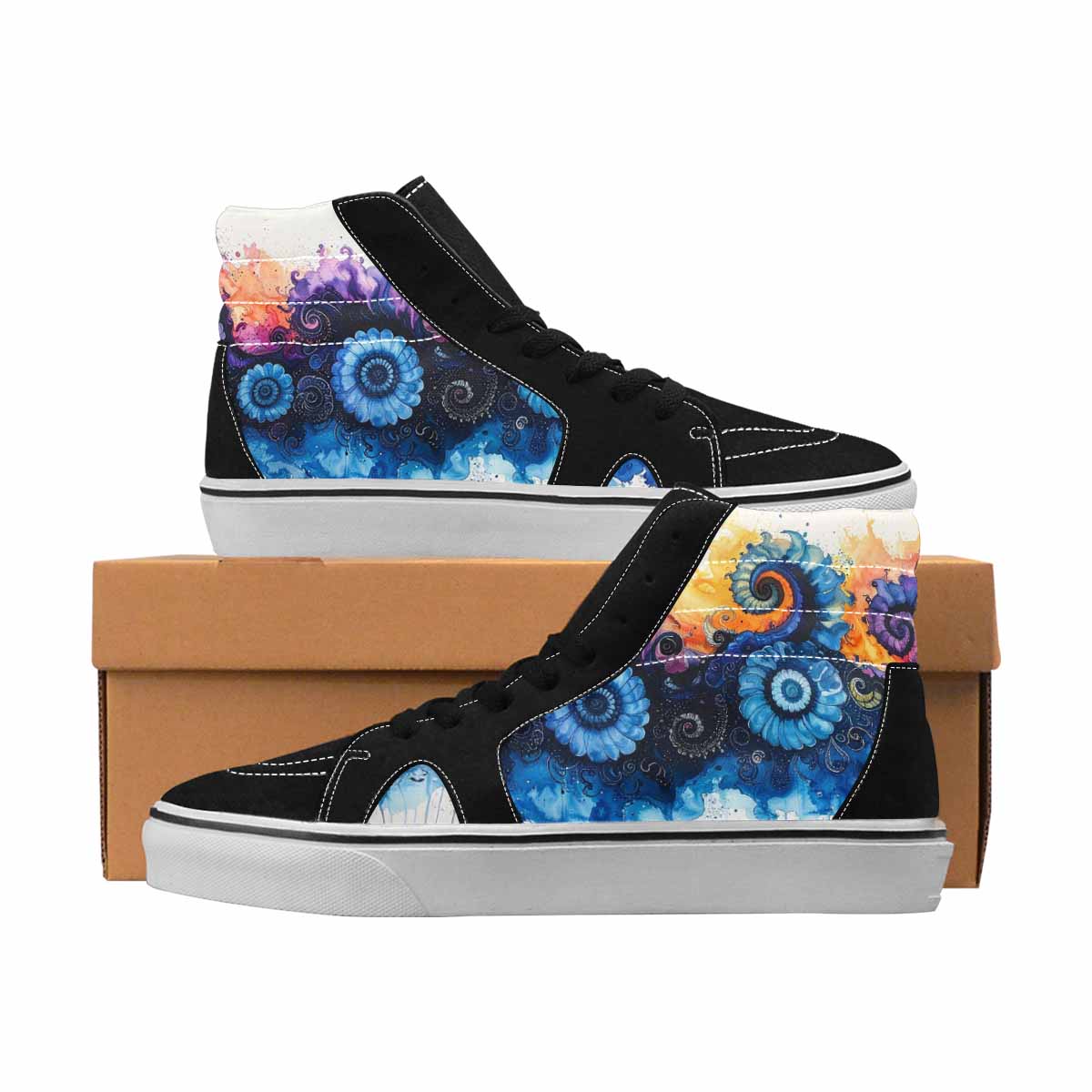 Tie Dye Blue Ink Aesthetic Shoes | Men's | Freaky Shoes®