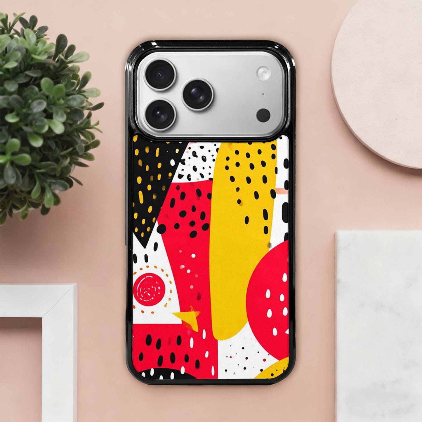 iPhone 17 Pro Max Case — Memphis Art Pattern Retro Vintage, Custom Print Case Cover
