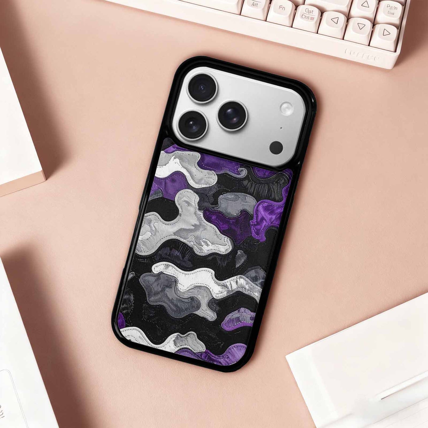 iPhone 17 Pro Case — Vivid Camo Asexual Pride Camo, Original Design Phone Case