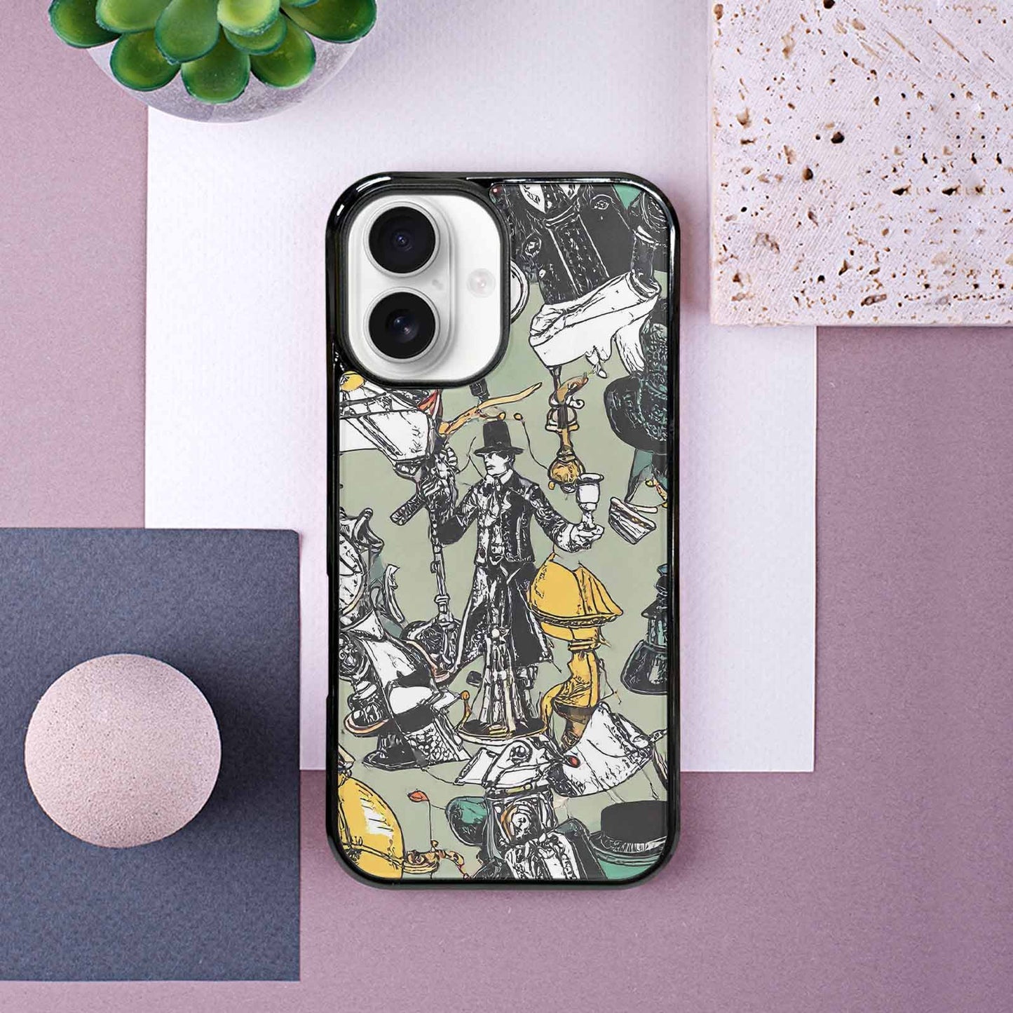 iPhone 16 Case — Noir Spy Silhouette Pen Ink Noir, Custom Print Case Cover