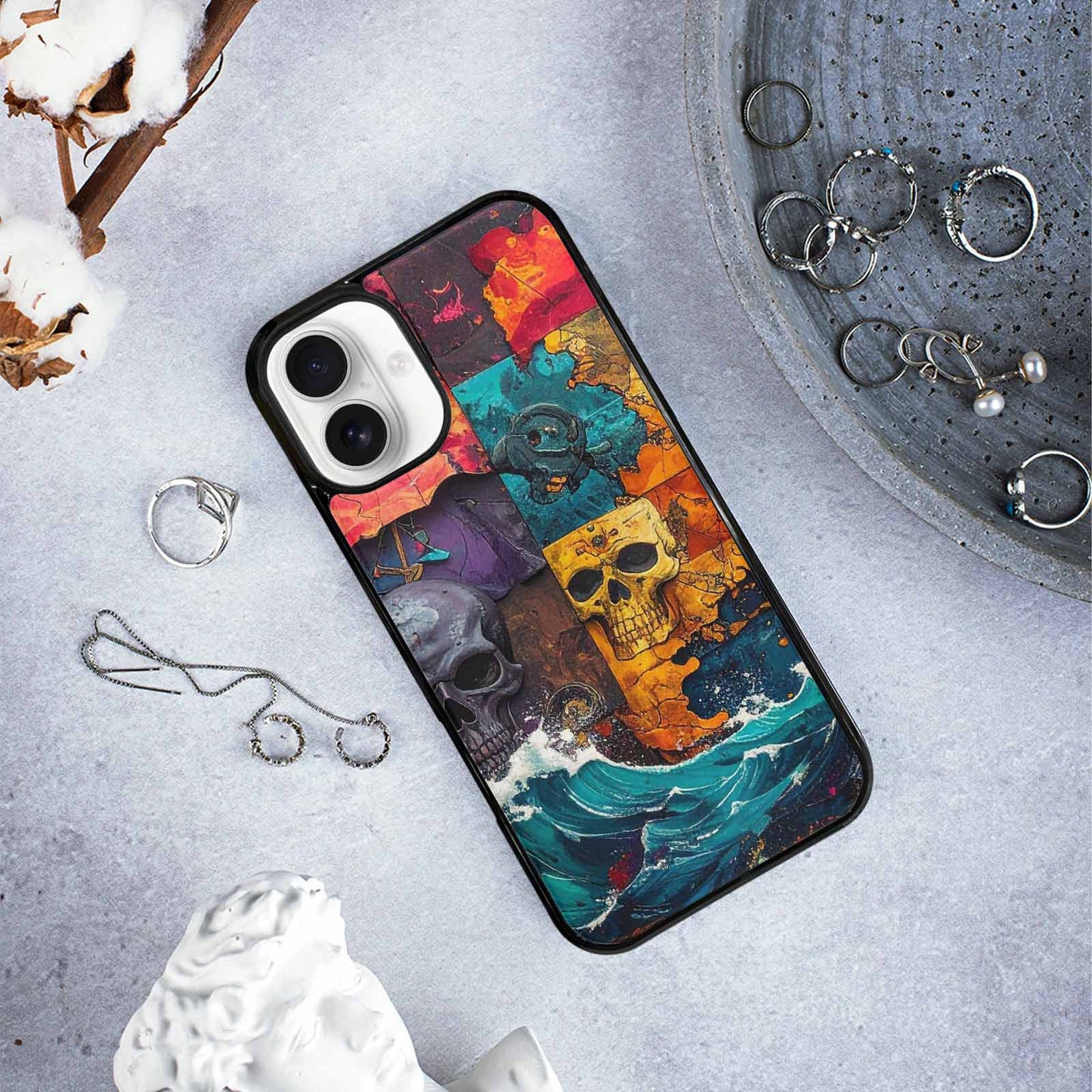 iPhone 16 Plus Case — Pirate Skull Flag Pirate Skull Flag, Custom Print Case Cover