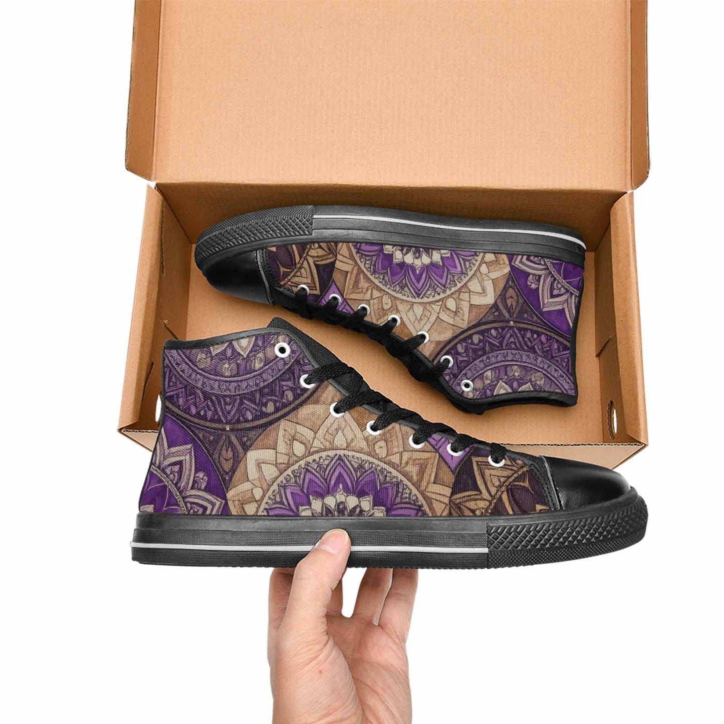 MEN'S Mandala High Top Canvas Cottagecore Custom Shoes
