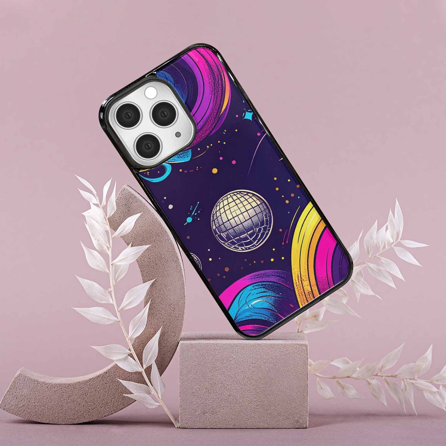 iPhone 15 Pro Max Case — 1970s Disco Cartoon Art Pattern, Unique Phone Case Design