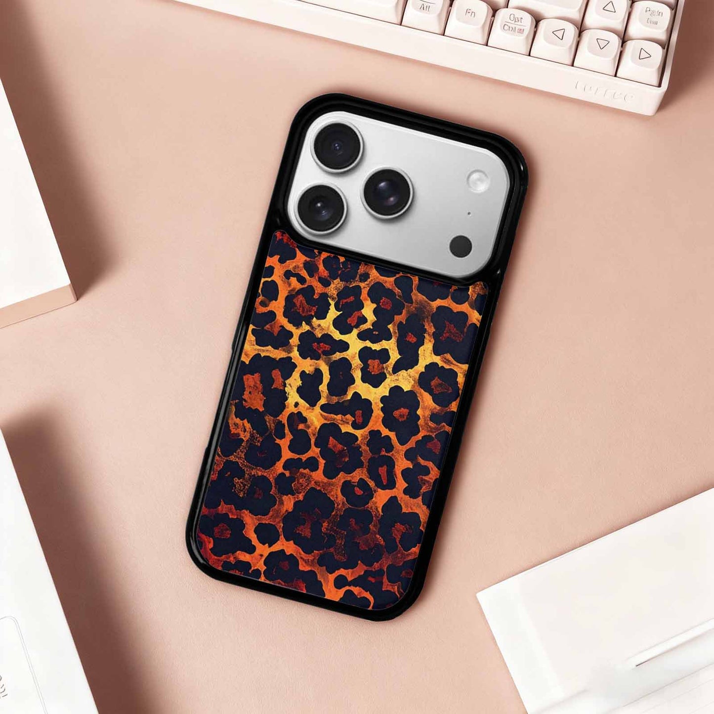 iPhone 17 Pro Case — Leopard Print Dark Seamless Pattern Animal, Customized Protective Case