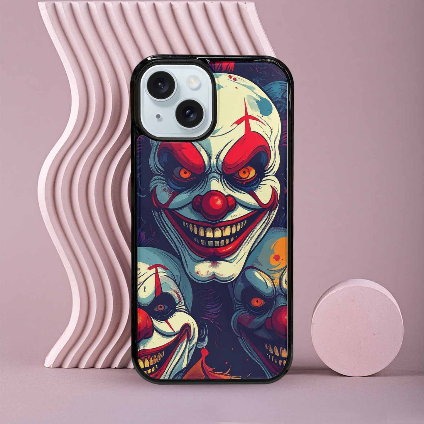 iPhone 15 Case — Evil Clown Cartoon, Custom Made Phone Cover