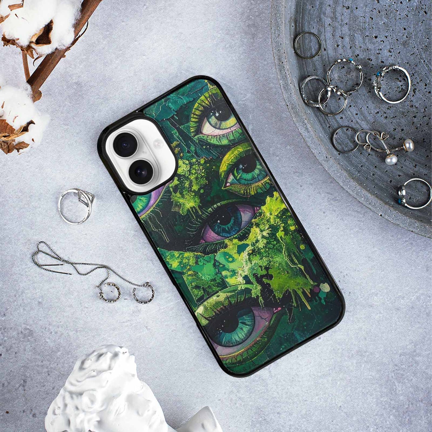 iPhone 16 Plus Case — Reptile Eye Cartoon, Custom Designed Case Cover