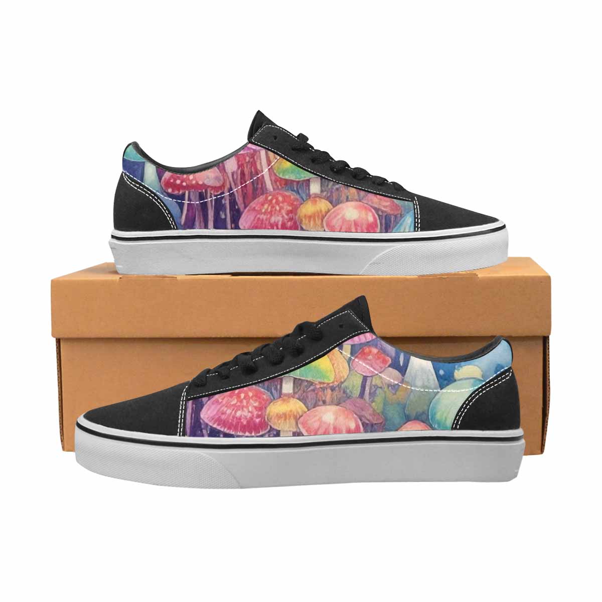 WOMEN'S Mushrooms Tie Dye Lace-Up Canvas Grunge Shoes