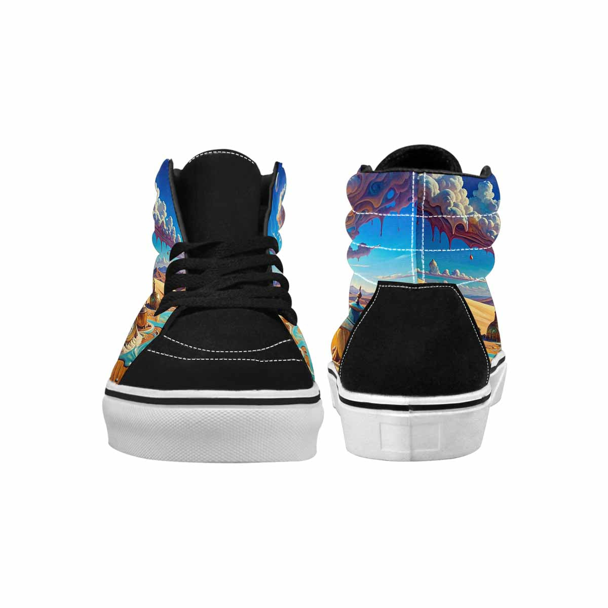 MEN'S Surrealist Desert Dreamscape High Top Canvas Dark Academia Custom Sneakers