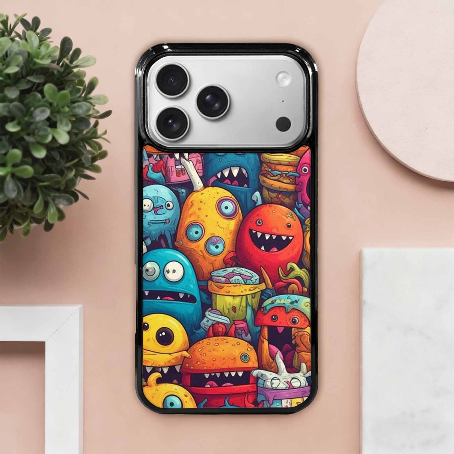 iPhone 17 Pro Max Case — Small Cartoon Monster Character Cartoon Cute, Custom Print Case Cover