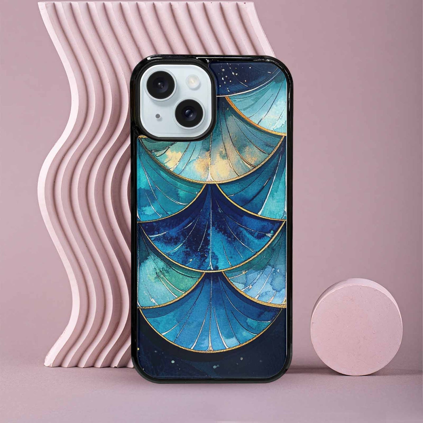 iPhone 15 Case — Mermaid Scale Art Pattern, Custom Print Case Cover