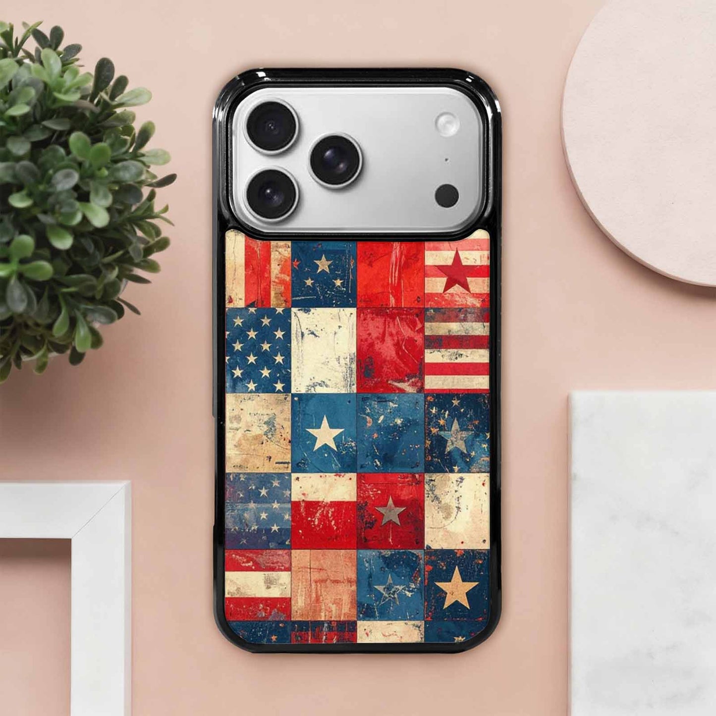 iPhone 17 Pro Max Case — Small American Flag Stars Galaxy Space, Custom Designed Case Cover