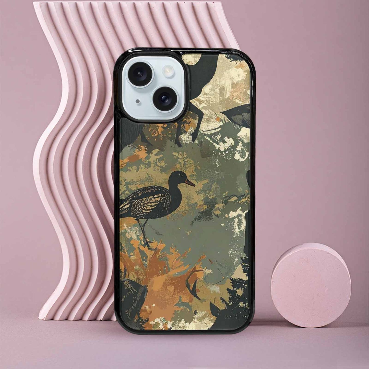 iPhone 15 Case — Hunting Camouflage Pattern With Deer And, Personalized Phone Case