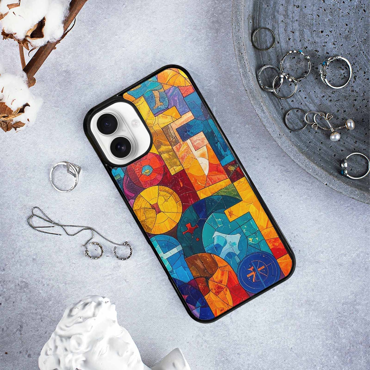 iPhone 16 Plus Case — Faith Cross And Faith Icons Pattern, Customized Protective Case