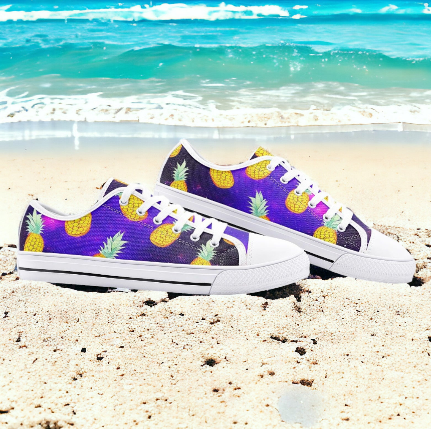 UNISEX Rave Galaxy Pineapples Custom Custom Sneakers | Freaky Shoes®