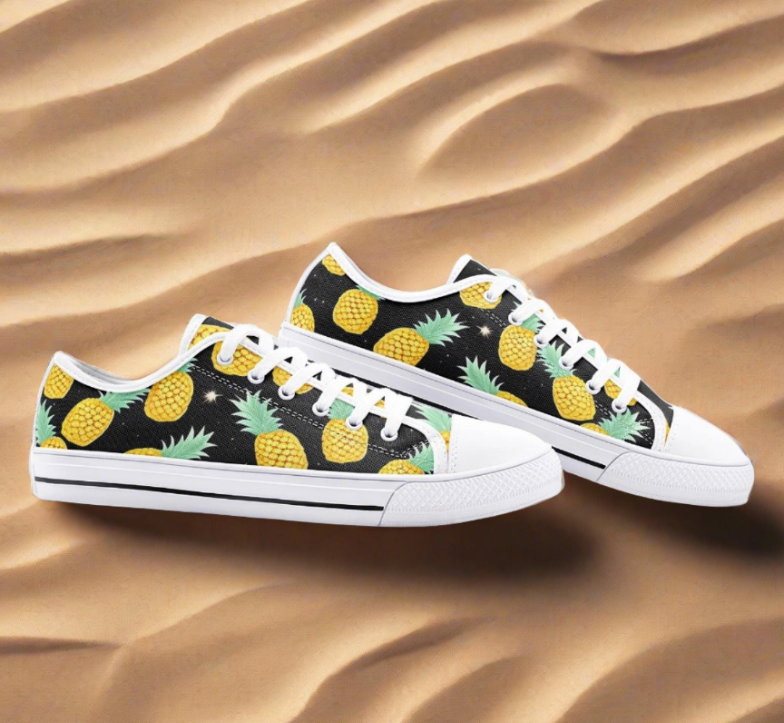 UNISEX Pineapples Ple (Print 1 Custom Sneakers 2 | Freaky Shoes®