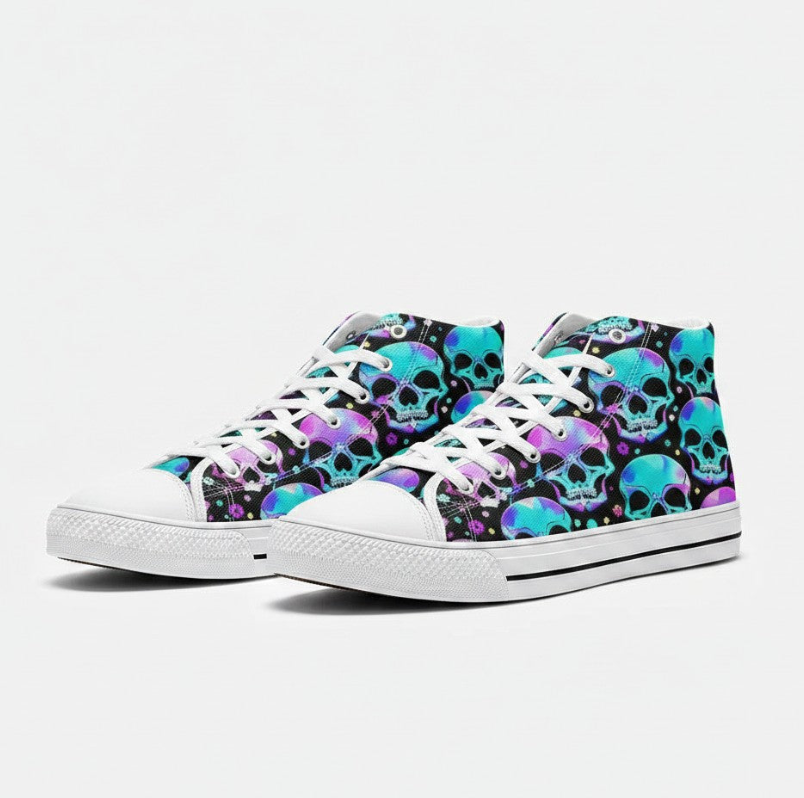 UNISEX Bright Skulls Custom Sneakers | Freaky Shoes®