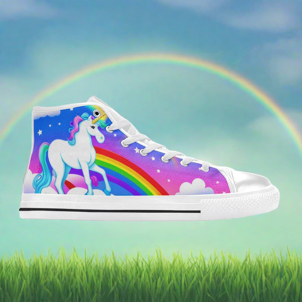 Butterfly Rainbow Green Emerald Wearable WOMEN Bold Art - Freaky Shoes | Custom Art Sneakers