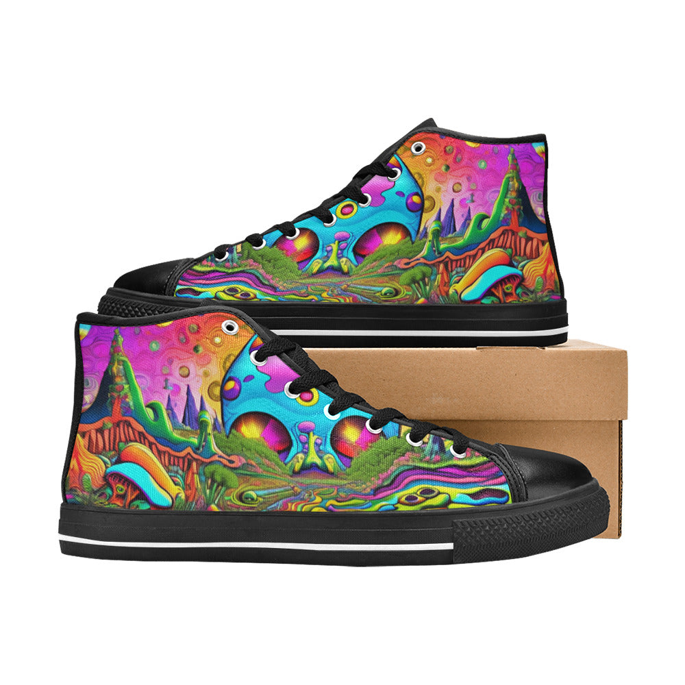 MEN'S Trippy Acid World Art High Top Canvas Y2K Sneakers