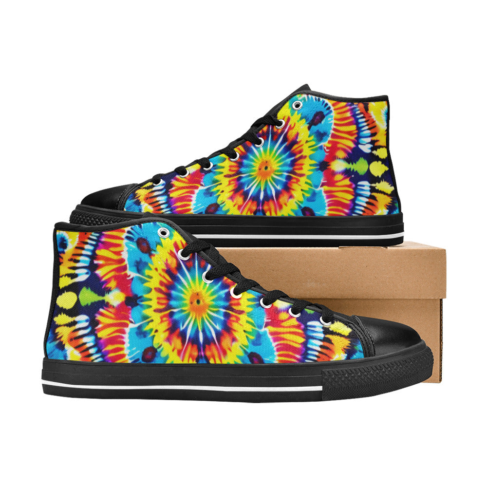 WOMEN'S Tie Dye Art High Top Canvas Cottagecore Sneakers