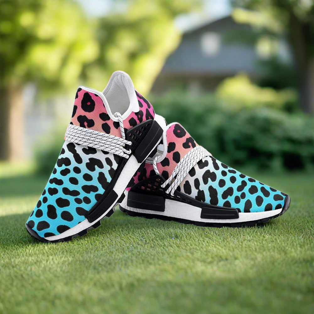 Peacock Purple Teal Unique Bold Art - Freaky Shoes | Custom Art Sneakers
