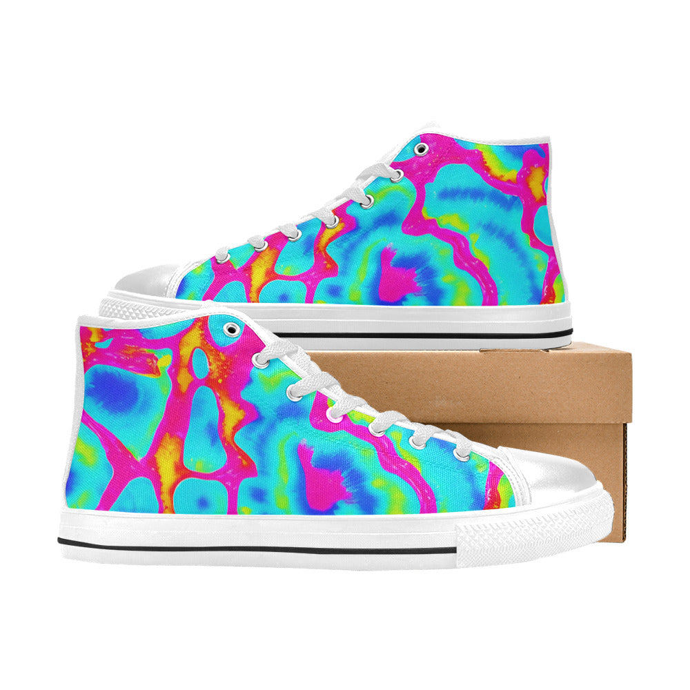 MEN'S Tie Dye Splash Retro High Top Canvas Y2K Shoes