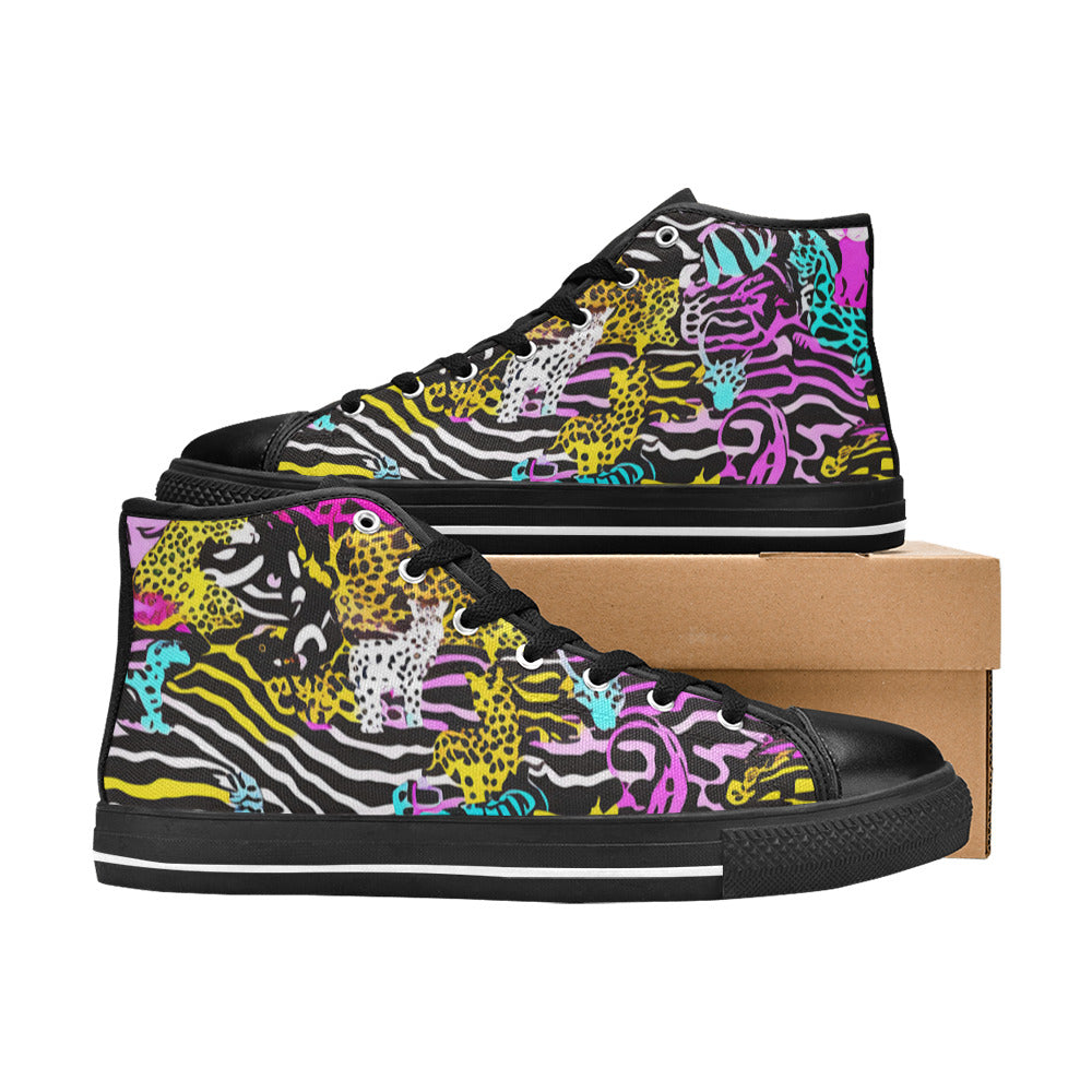 MEN'S More Pineapples 2 Men’S High Top Canvas Neon Fantasy Shoes