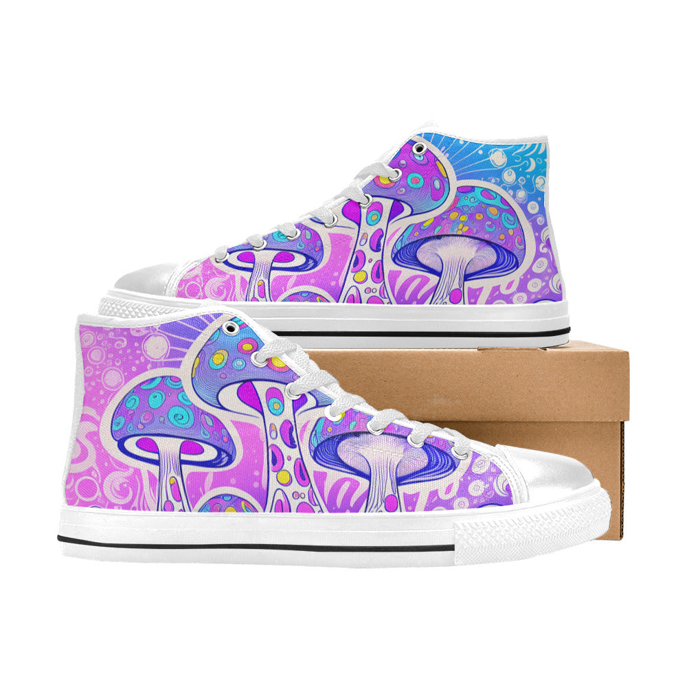 MEN'S Magic Mushrooms Art Men’S High Top Canvas Aesthetic Sneakers
