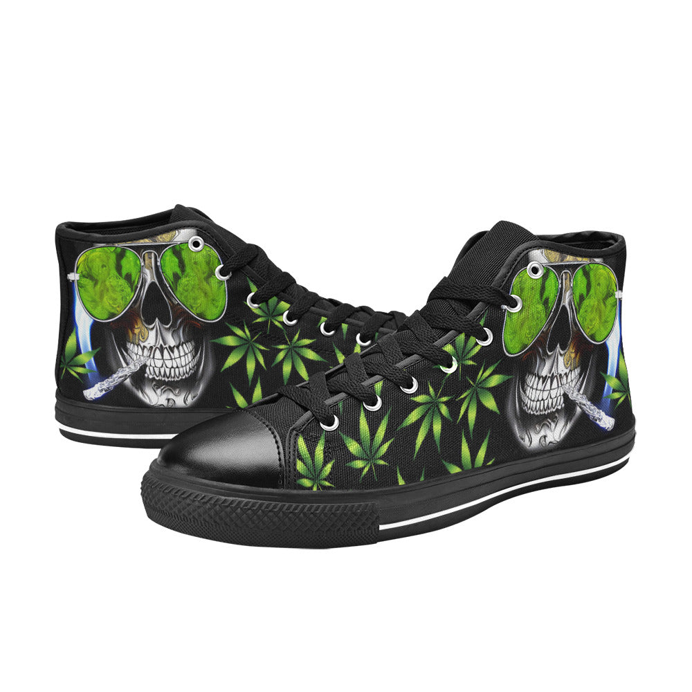 WOMEN'S Hipster Skull Art Classic High Top Canvas | Freaky Shoes®