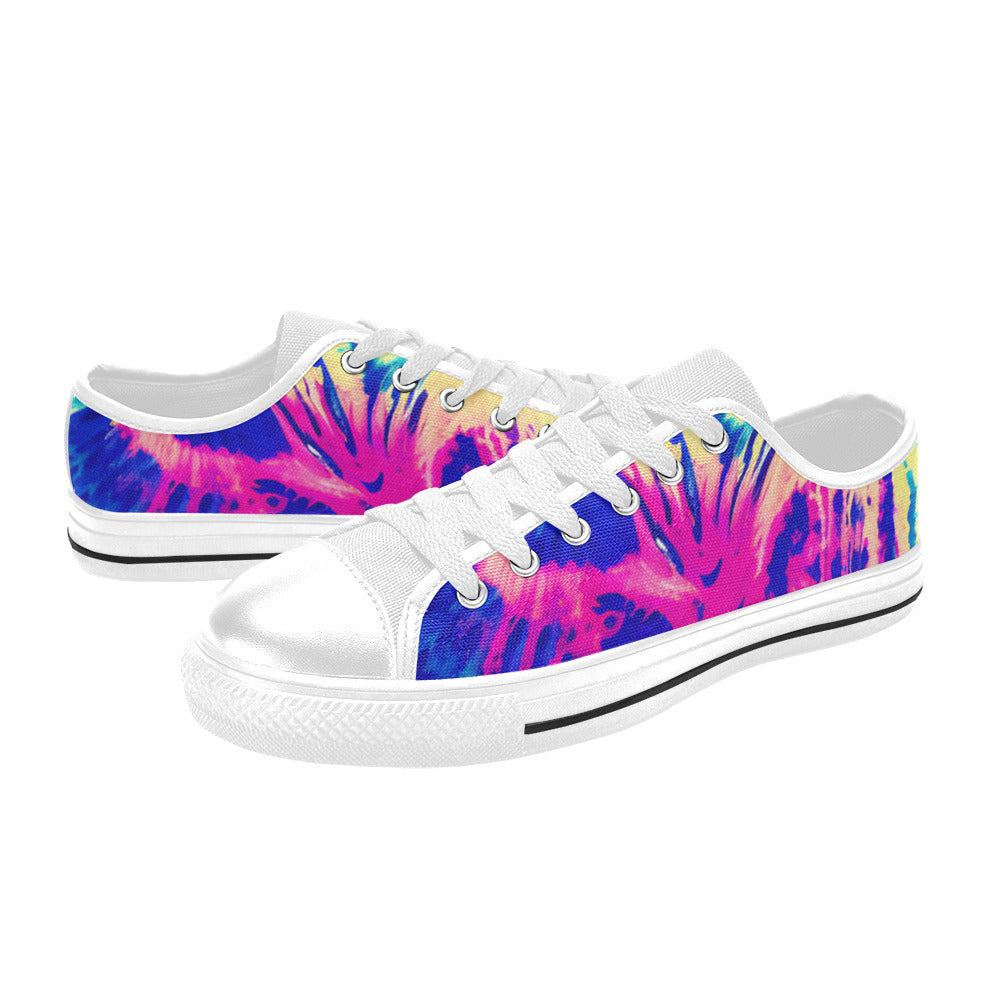 WOMEN'S Tie Dye Splash Retro Canvas Dark Academia Custom Sneakers