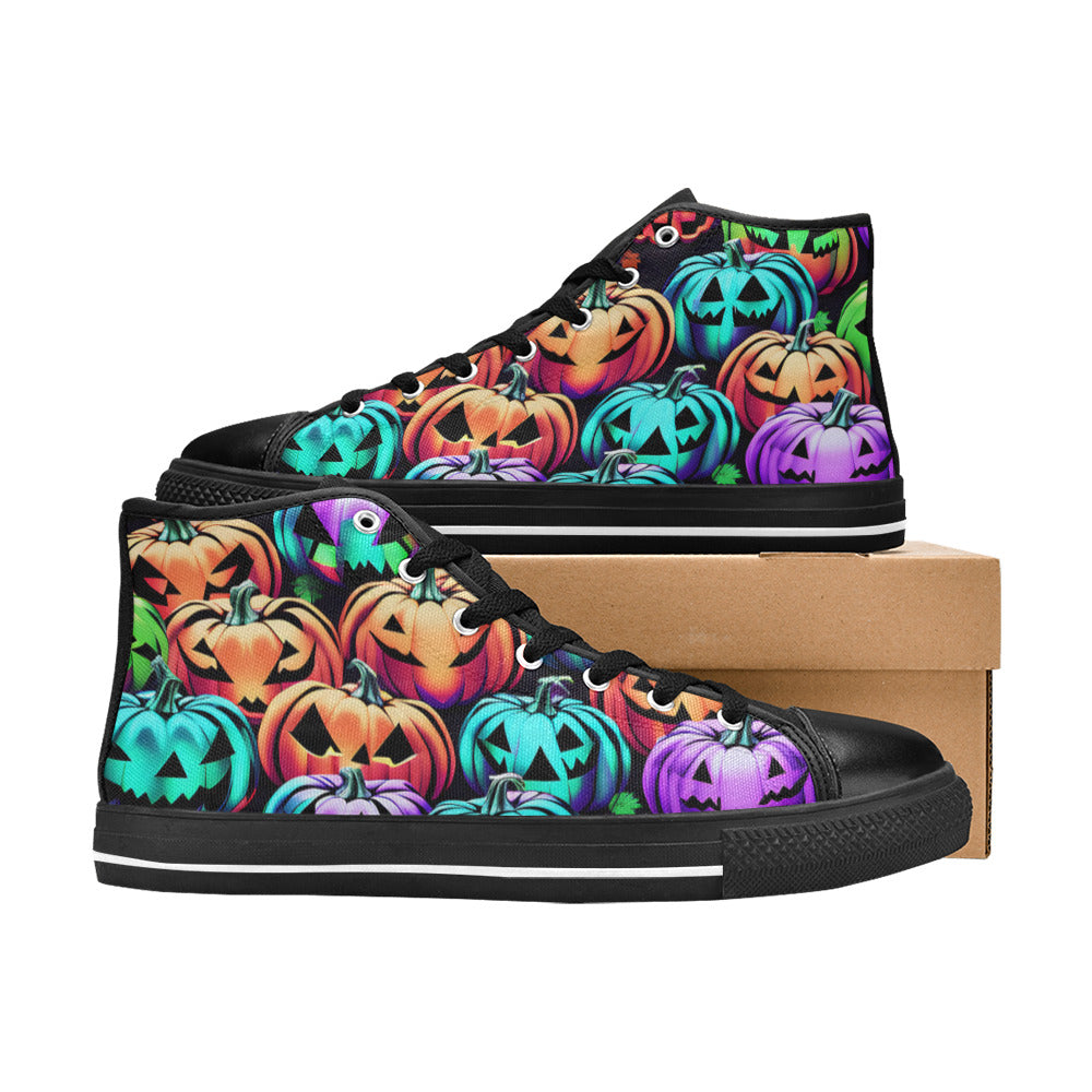 MEN'S Halloween Art 4 Men’S High Top Canvas Neon Fantasy Custom Sneakers