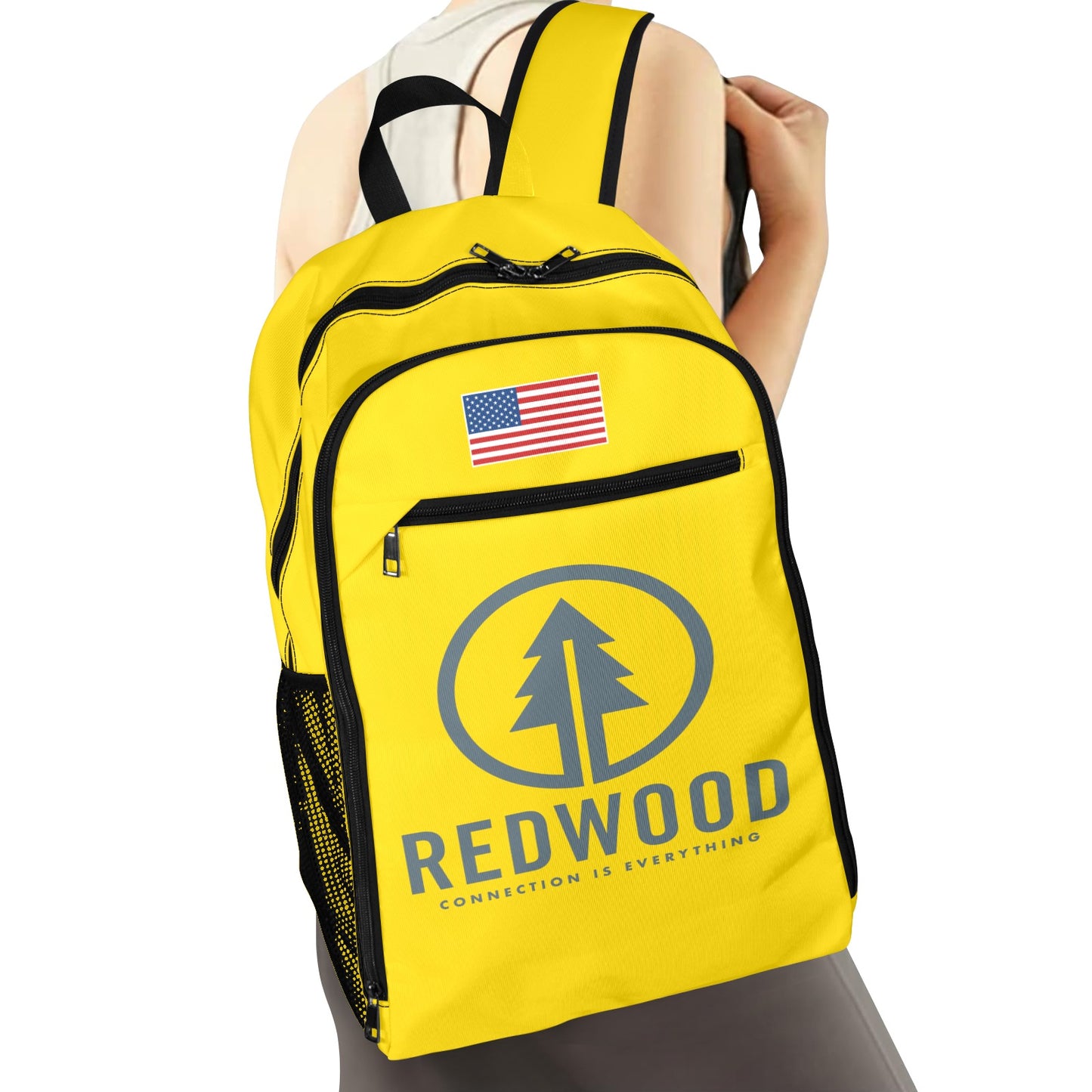 Red Wood All Over Print Leisure Sports Backpack (Model 1741)